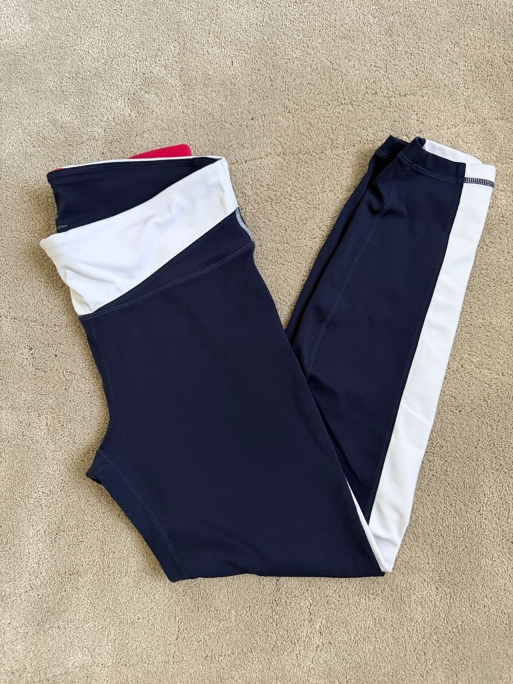 GapFit Colorblock Navy, White & Pink Athletic Leggings